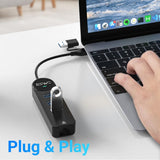 JESWO 4-IN-2 USB A/C Hub with with 1000Mbps Gigabit Ethernet +3 USB 3.0 Ports (NC302)
