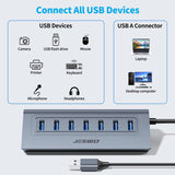 JESWO 7-Port Aluminum USB 3.0 Hub (A507, Gray)