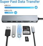 JESWO 7-IN-1 Dock with HDMI, USB 3.0 Port, 100W PD, SD/TF Card Reader (NC701, Gray)
