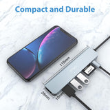 JESWO 7-IN-1 Dock with HDMI, USB 3.0 Port, 100W PD, SD/TF Card Reader (NC701, Gray)