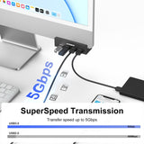 JESWO Aluminum 4-Port Clamp USB 3.0 Hub (A401)