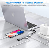 JESWO USB C HUB（7 in 1） Multiport Adapter 4K HDMI, USB 3.0, USB 2.0, SD/TF Card Reader, 5Gbps USB C Data Port, 100W PD Charging, Type C Dongle for MacBook, MacBook Pro, MacBook Air, DELL etc.