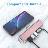 JESWO 7-in-1 Dock with 4K HDMI, 2 USB-A, SD/TF Card Reader, 100W PD (NC701, Rose Gold)