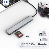 JESWO USB C HUB（7 in 1） Multiport Adapter 4K HDMI, USB 3.0, USB 2.0, SD/TF Card Reader, 5Gbps USB C Data Port, 100W PD Charging, Type C Dongle for MacBook, MacBook Pro, MacBook Air, DELL etc.