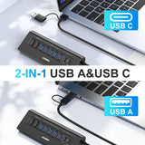 JESWO 9-Port Aluminum Powered USB 3.2/USB C Hub -Black（AC109）