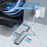 JESWO 7-IN-1 Dock with HDMI, USB 3.0 Port, 100W PD, SD/TF Card Reader (NC701, Gray)