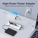 JESWO 9-Port Aluminum Powered USB 3.2/USB C Hub -Sliver（AC109）